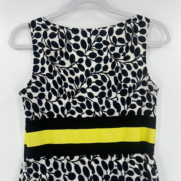 Van Heusen Y2K Babydoll Sleeveless Dress Sz 4 Preppy Office Leaf Midi Retro Mod - Picture 7 of 15